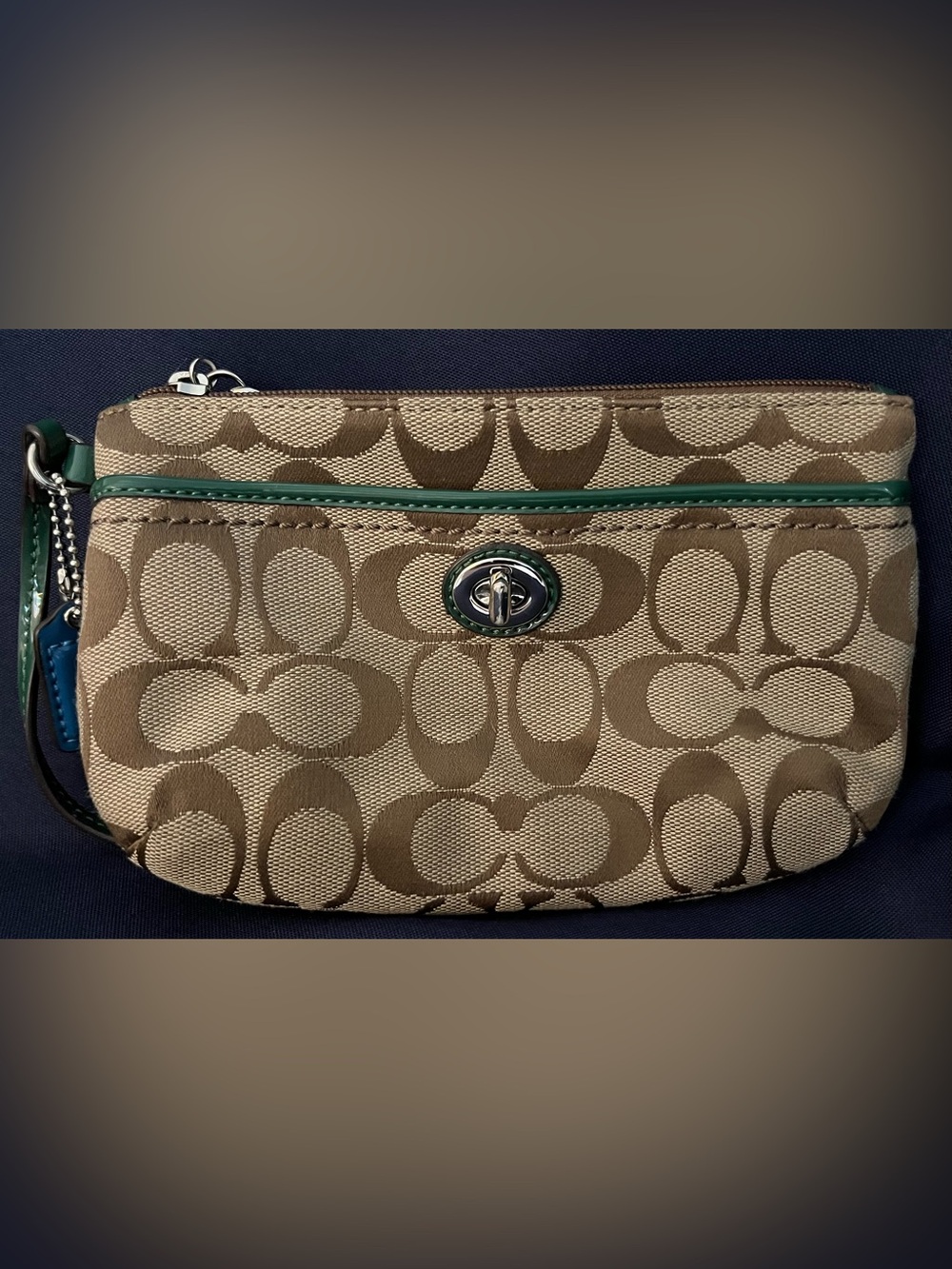 Coach Park Signature Canvas Wristlet Wallet Khaki